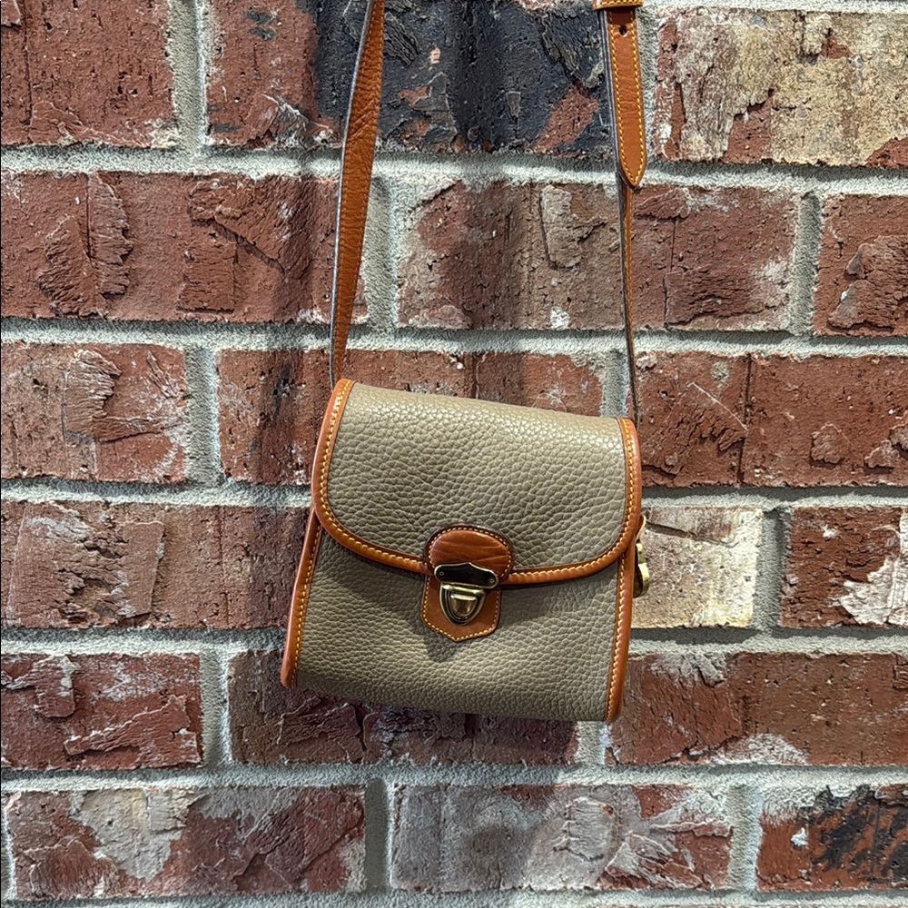 Dooney & Bourke Tan and Brown Crossbody Bag with Timeless Design